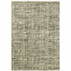 5' x 7' Beige Grey Ivory and Sage Blue Geometric Power Loom Stain Resistant Area Rug