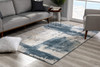 5' x 7' Blue & Ivory Abstract Dhurrie Polypropylene Area Rug