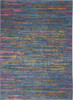 5' x 7' Blue and Orange Abstract Power Loom Area Rug