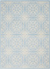 5' x 7' Light Blue Floral Power Loom Area Rug
