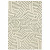 5' x 7' Beige Grey and Light Blue Geometric Power Loom Stain Resistant Area Rug