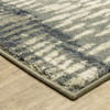 5' x 7' Grey Beige Blue and Light Blue Abstract Power Loom Stain Resistant Area Rug