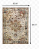 5' x 7' Gray and Rust Distressed Medallion Area Rug