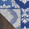 5' x 7' Blue Floral Dhurrie Polypropylene Area Rug