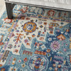 5' x 7' Blue & Ivory Power Loom Polypropylene Area Rug