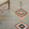 5' x 7' Gray Geometric Berber Polypropylene Area Rug