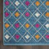 5' x 7' Blue & Orange Geometric Dhurrie Area Rug