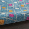 5' x 7' Blue & Orange Geometric Dhurrie Area Rug