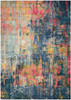 5' x 7' Blue and Yellow Abstract Power Loom Non Skid Area Rug