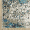 5' x 7' Blue Grey and Beige Abstract Power Loom Stain Resistant Area Rug