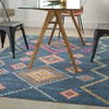 5' x 7' Navy Blue Southwestern Berber Area Rug