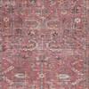 5' x 7' Brick Oriental Power Loom Distressed Washable Area Rug