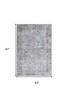 5' x 7' Light Grey and Blue Oriental Power Loom Distressed Washable Area Rug