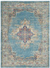 5' x 7' Light Blue Southwestern Power Loom Area Rug