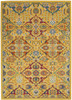 5' x 7' Yellow Floral Power Loom Area Rug