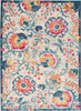5' x 7' Ivory Floral Dhurrie Area Rug
