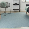 5' x 7' Aqua Power Loom Area Rug