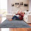 5' x 7' Gray Shag Non Skid Area Rug