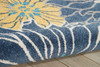 5' x 7' Blue Floral Power Loom Polypropylene Area Rug