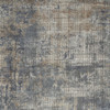 5' x 7' Blue and Beige Abstract Power Loom Distressed Non Skid Area Rug