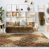 5' x 8' Gold and Gray Medallion Power Loom Stain Resistant Area Rug