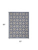 5' x 8' Blue Fleur De Lis Stain Resistant Non Skid Area Rug