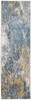 5' x 8' Blue & Gold Abstract Dhurrie Area Rug