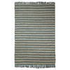 5' x 8' Teal Chevron Hand Woven Stain Resistant Area Rug with Fringe