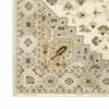 5' x 8' Beige Grey Tan and Brown Oriental Power Loom Stain Resistant Area Rug