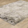 5' x 8' Beige Grey Ivory Tan and Brown Abstract Power Loom Stain Resistant Area Rug