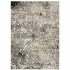 5' x 8' Grey Ivory Beige Charcoal Black Tan & Brown Abstract Power Loom Area Rug