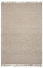 5' x 8' Natural Plain Wool Indoor Area Rug with Fringe