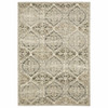 5' x 8' Ivory and Gray Floral Trellis Indoor Area Rug