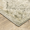 5' x 8' Ivory and Gray Floral Trellis Indoor Area Rug