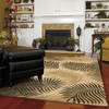 5' x 8' Natural Beige Hand Tufted Tropical Leaves Indoor Area Rug