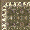 5' x 8' Green Ivory Machine Woven Floral Traditional Indoor Area Rug