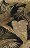 5' x 8' Midnight Black Hand Tufted Tropical Leaves Indoor Area Rug