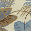 5' x 8' Ivory Blue Hand Tufted Tropical Leaves Indoor Area Rug