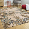 5' x 8' Ivory Hand Tufted Pinnate Fronds Indoor Area Rug