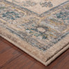 5' x 8' Ivory Blue Gold and Grey Oriental Power Loom Stain Resistant Area Rug