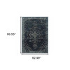 5' x 8' Blue and Brown Oriental Power Loom Stain Resistant Area Rug