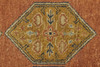 5' x 8' Tan Orange and Brown Wool Floral Hand Knotted Stain Resistant Area Rug