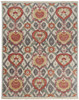 5' x 8' Orange and Gray Wool Floral Hand Knotted Stain Resistant Area Rug