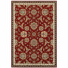 5' x 8' Red Black Blue Ivory Green & Salmon Oriental Power Loom Stain Resistant Area Rug