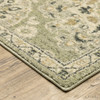 5' x 8' Green Ivory Grey and Tan Floral Power Loom Stain Resistant Area Rug