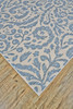 5' x 8' Blue Ivory and Tan Floral Distressed Stain Resistant Area Rug