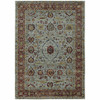 5' x 8' Blue Red Green and Gold Oriental Power Loom Stain Resistant Area Rug