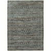 5' x 8' Blue & Purple Oriental Power Loom Stain Resistant Area Rug