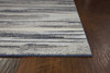 5' x 8' Grey Machine Woven Abstract Brushstroke Indoor Area Rug
