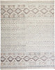 5' x 8' Gray Ivory and Pink Geometric Hand Knotted Area Rug